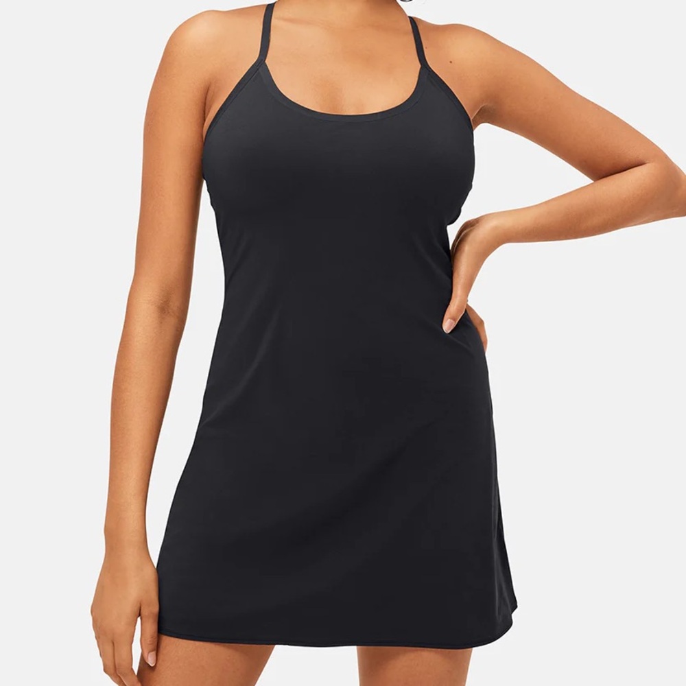Outdoor Voices Black Strappy Active Dress